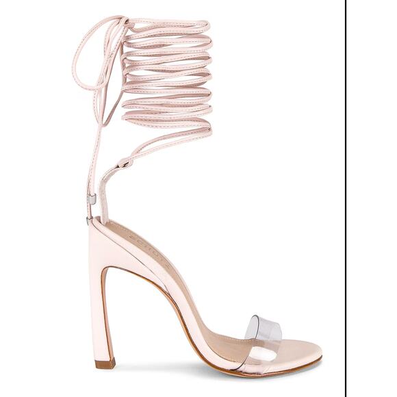 Schutz PInk Ankle Wrap Sandal SIZE 8 Jessie Gladiator Heel Leather $118 NEW - Picture 1 of 12